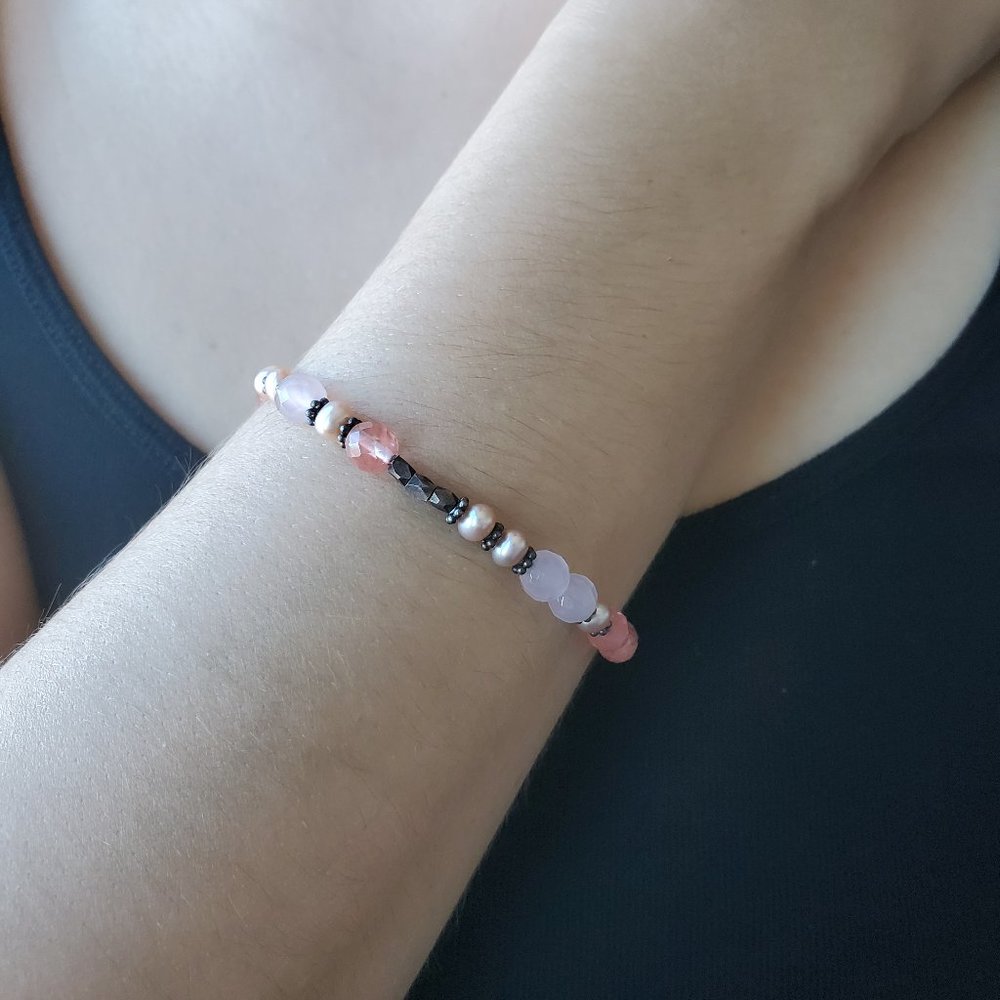 Multi-Stone Pink Bracelet